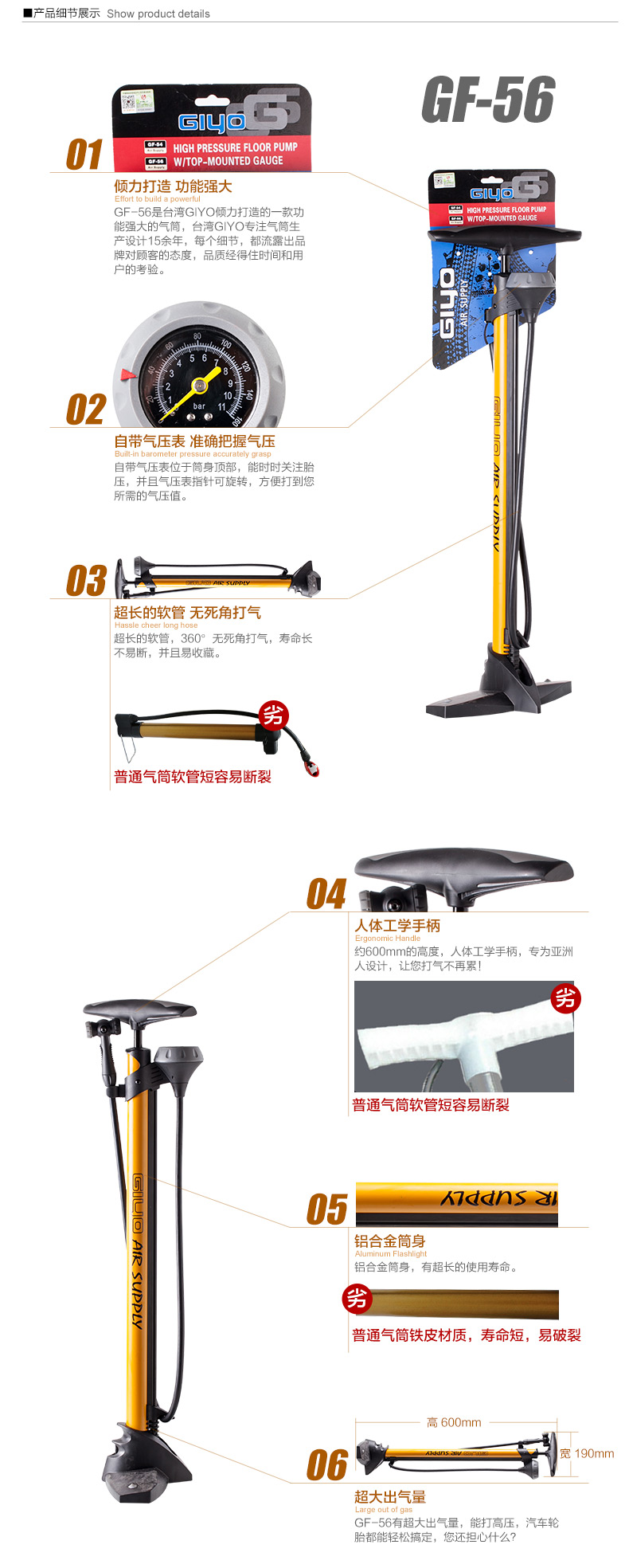 Pompe à vélo GIYO - Ref 2396607 Image 10