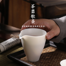 Sheep fat jade white porcelain fair cup Ceramic tea set Tea Sea male cup Single without handle Japanese-style one-piece creative tea separator