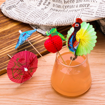 Flower Sign Cocktail Decoration Small Umbrella Sign Disposable Creative Small Paper Umbrella Mini Umbrella Art Toothpick