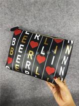 Foreign Trade Original Single Tail Goods Export British Minimalist Letter Makeup Bag Large Capacity Hand Grab Bag Wash Bag Containing bag