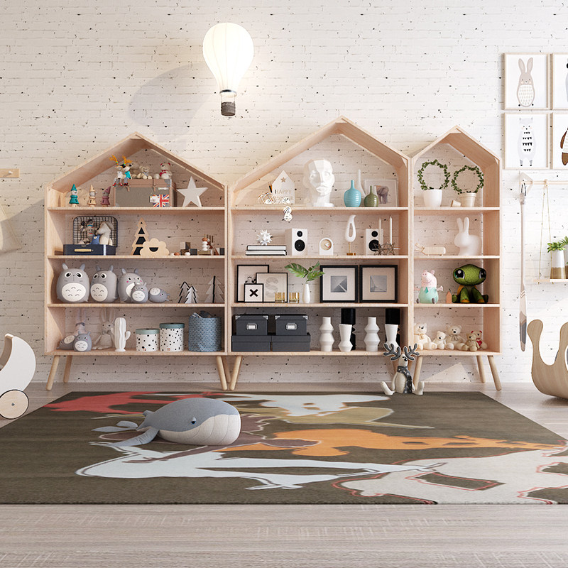 Nordic children's clothing store shelf rack clothing store multi-layer display rack display rack simple book shelf floor-to-ceiling solid wood