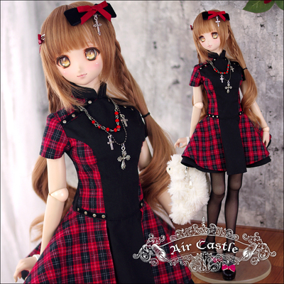 taobao agent 3 points BJD baby clothes punk plaid dress set DD SD AS spot