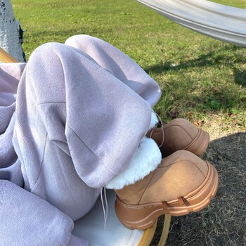 2025 New Winter Thick-Soled Warm Fleece-Lined Thickened Short-Tube Cotton Shoes for Women