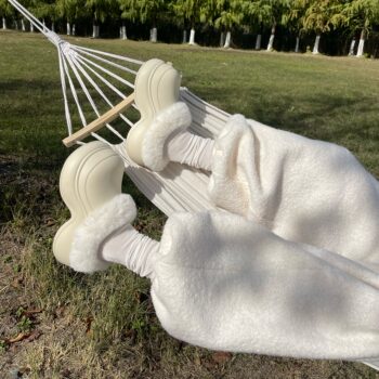 Fleece-Lined Chef Shoes 2025 Winter New Thick-Soled Height-Increasing Outdoor Slippers Closed-Toe Waterproof Korean Style Non-Slip Cotton Slippers