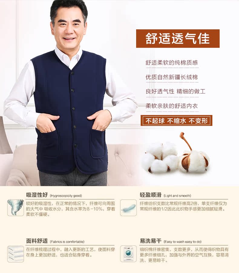 Trung niên và cao tuổi Áo cotton ấm áp ở Nam Cực áo khoác vest nam mỏng