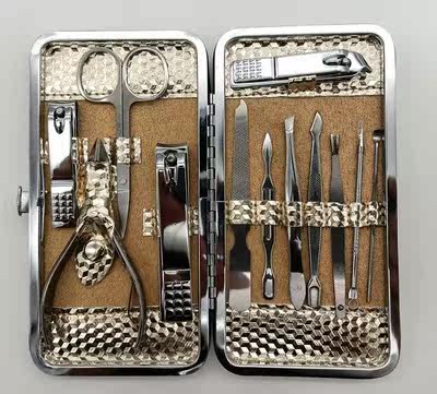 12-piece set of nail scissors Nail tools Nail inlay Pedicure toe exfoliation Carbon steel set is beautiful and easy to use
