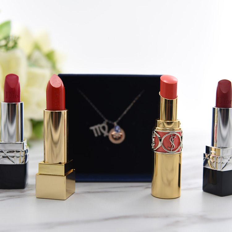 生日礼物送女友YSL/dior520 13 14口红礼盒配施华洛世奇项链套餐