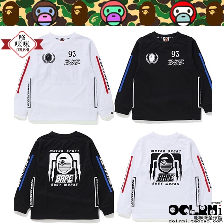 Japan BAPE MOTOR SPORT L S TEE motorcycle ape-man children's long-sleeved T-shirt 1026