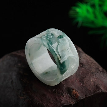 Authentic jade ring natural jade ring a grade jadeite