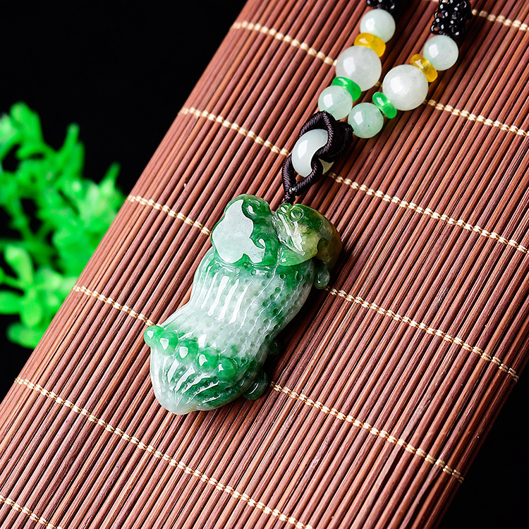 A Cargo Myanmar Jade Triple Colored Peanut Jade Pepe Natural Jade Yang Green Business Xinglongyu Pendant Male And Female