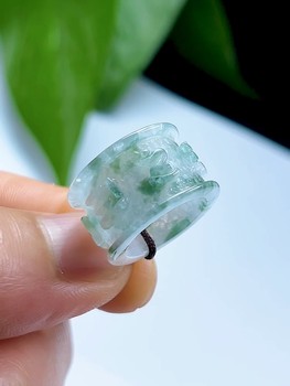 Myanmar natural a goods ice-bottom floating flowers jadeite passepartout pendant jade pendant six-character mantra transfer beads for men and women