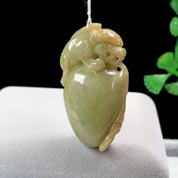 Burmese material a goods yellow jade ruyi pixiu jade pendant for men and women fidelity natural jade jade lucky pixiu pendant
