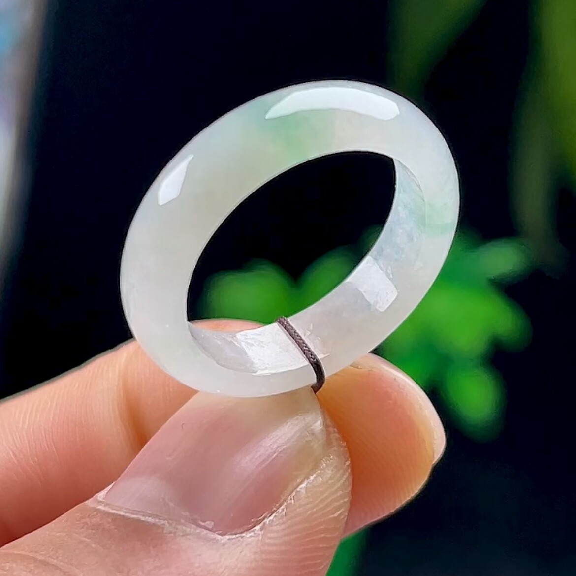 No. 17 Burmese natural jade jade ring for men and women, authentic old pit A goods ice floating flower jade ring
