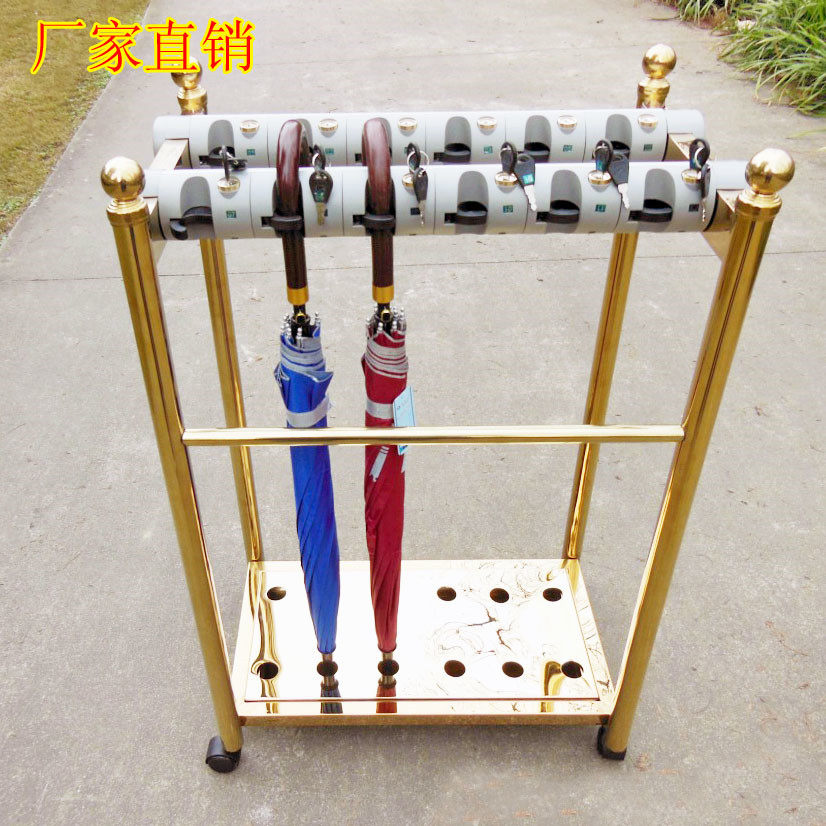 Umbrella Stand Hotel Lobby Umbrella Frame With Lock Idea 12 Head 18 Head Umbrella Stand Self-Style Round Tube Titanium Alloy Umbrella Stand