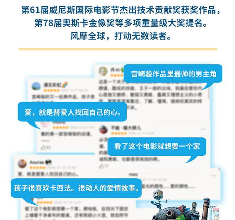 【中国直邮】哈尔的移动城堡 吉卜力官方简体中文版 宫崎骏动画绘本经典作品 里程碑之作 豆瓣9.1分 龙猫千寻波妞天空之城绘本系列 中国图书