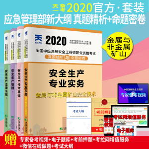 中级注册安全工程师2020教材配套试卷金属与非金属专业：法律法规+管理+技术基础+金属与非金属安全实务（套装全4册）