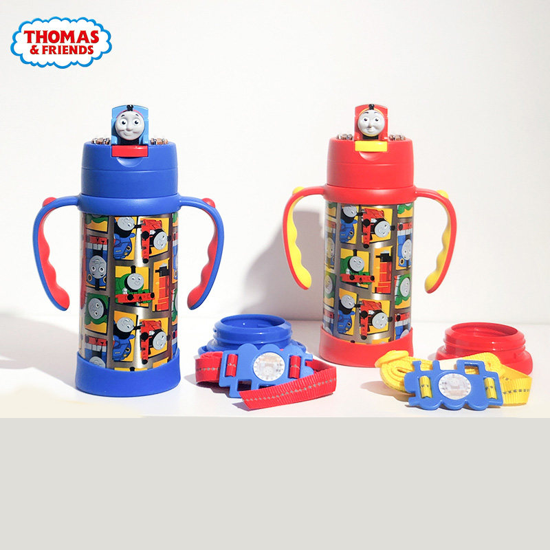 Soup Maz Children's insulated cup straw dual-use anti-fall baby Two-handle water cup kindergarten Elementary school pupil portable kettle