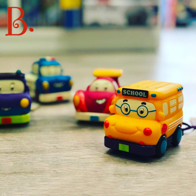 Bile B Toys return car Children's inertia sliding car soft rubber spring-resistant clockwork racing toy set