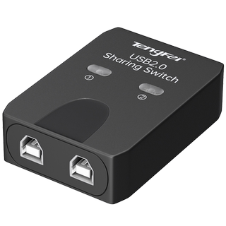 腾飞USB打印机共享器自动免网络切换分线器一拖二转换器两台多台电脑共用分接器一拖三拖四一接二连接转接头