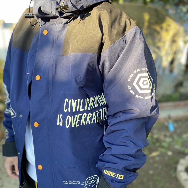 Brain Death Hooded Jacket Co-Branded Ski Wear Men's and Women's Outdoor Waterproof Couple Mountaineering Jacket