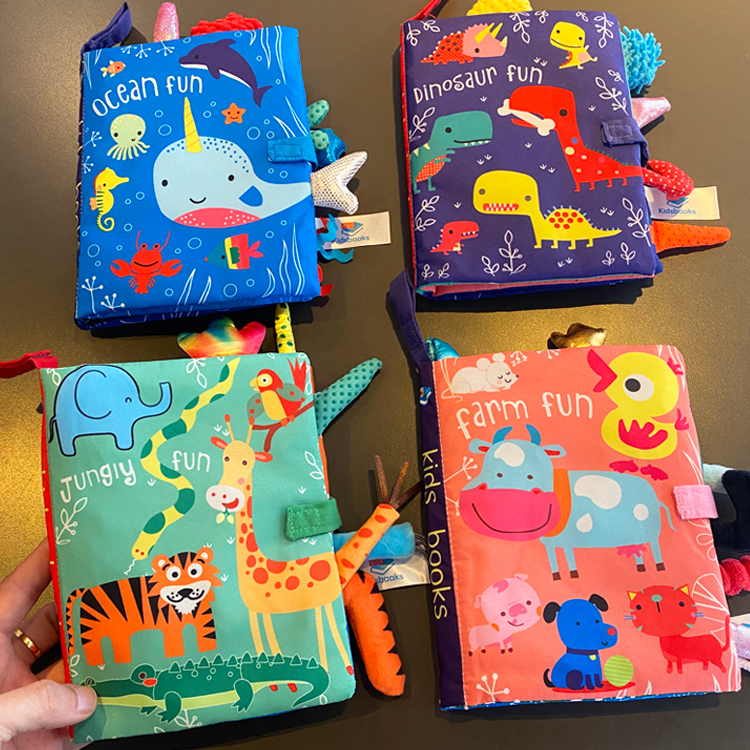 Baby tear not rotten cloth book 0-1 years old baby three-dimensional tail cloth book puzzle early education 0-3 months to appease play