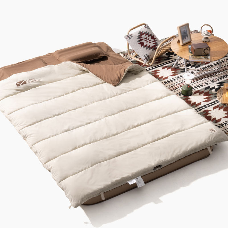 Mu Gaodi outdoor cotton sleeping bag adult thickened cold-proof camping envelope type adult winter double sleeping bag crescent XY