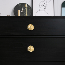 Cabinet door handle brass drawer wardrobe cabinet new Chinese American style modern minimalist Nordic style single hole rose handle