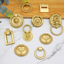 Pure copper handle drawer cabinet door modern minimalist gold European-style new Chinese-style American single-hole pendant brass door handle