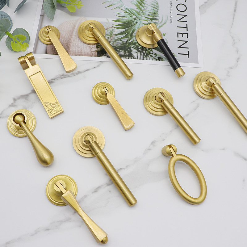 Cabinet door handle brass pendant wardrobe drawer cabinet modern minimalist light luxury high-end Nordic style single hole door handle