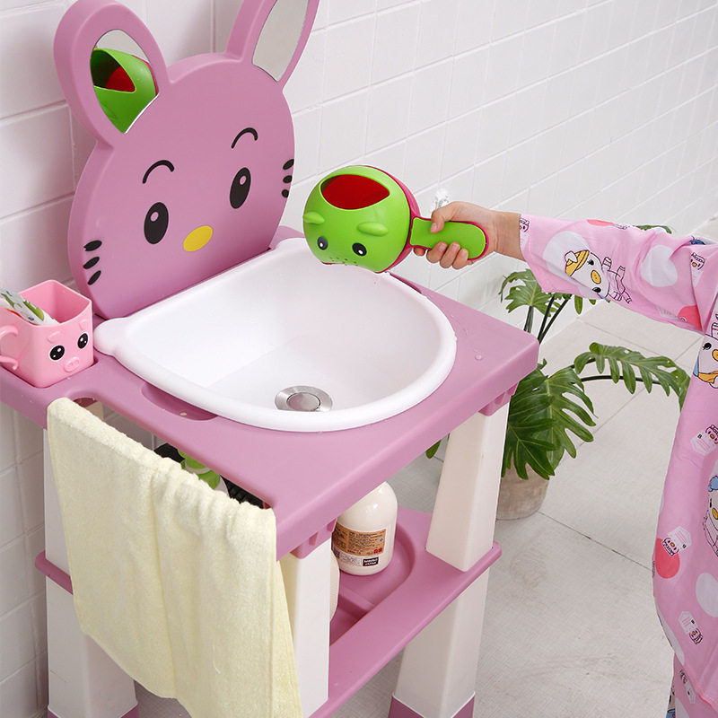 Children's washbasin towel rack washbasin home child floor-standing baby washbasin washbasin baby cute