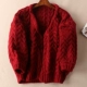 Cổ điển hoang dã mùa thu tay áo dày đan áo len phụ nữ áo len ngắn xoắn áo len C320