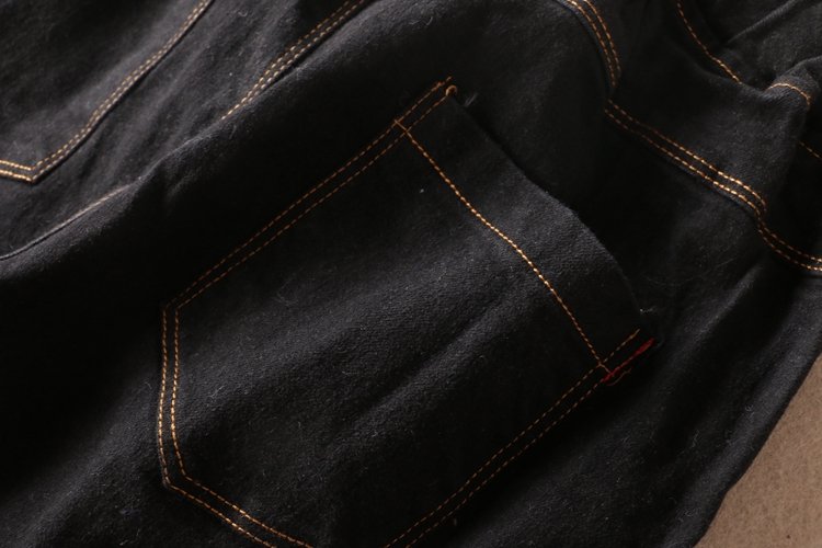 Mùa thu quần jeans đen nữ thun eo buộc quần giản dị Quần lọt khe WA14 quần áo nữ mùa hè đẹp