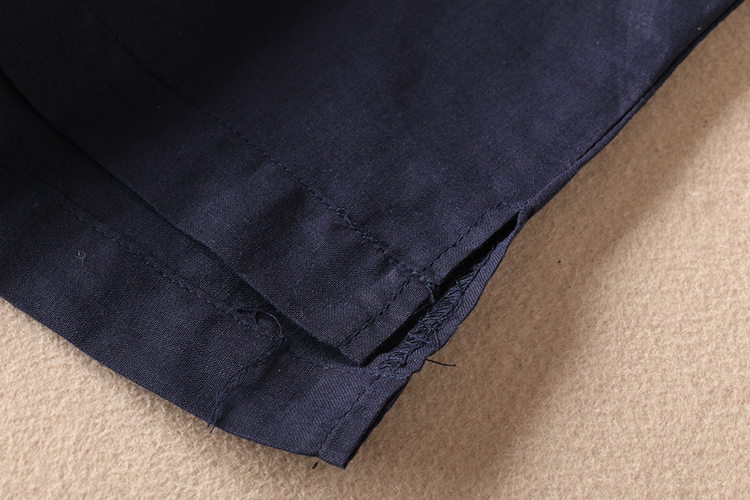 Thời trang tương phản của phụ nữ Amoi màu sắc cổ tròn áo thun cotton rộng đơn giản áo sơ mi đa năng WA3148 - Cộng với kích thước quần áo áo sơ mi nữ kiểu