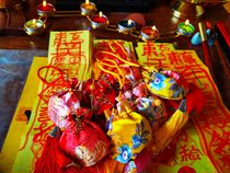 The sachet to ward off evil spirits and protective sleep full donated five Ray offering practice lightning jujube peach wood Wormwood Taihang Thuja powder