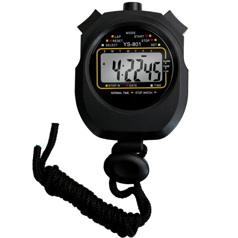 Stopwatch electronic timer student track and field running sports competition with coach referee sports teacher stopwatch