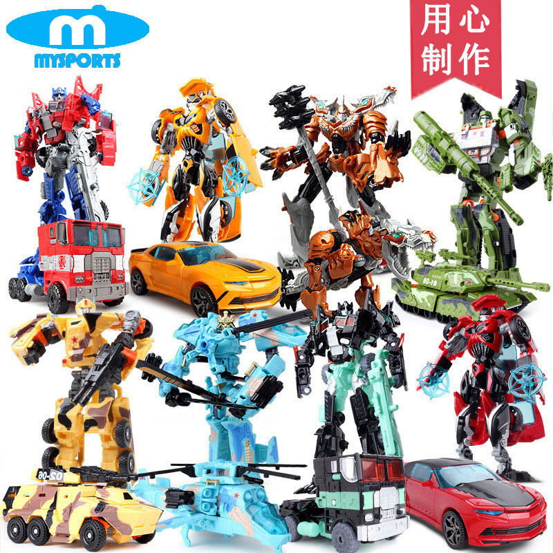 Morphing toy car 5 big yellow police car transform car robot large model children's gift boy 6 years old 4