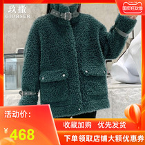 Cashmere coat womens long coat womens fur one Haining Lamb hair particle velvet fur 2021 New