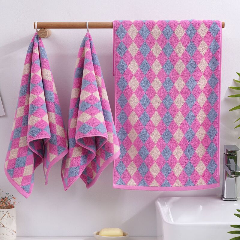 High-Quality Pure Cotton Towels, Children's Towels, Diamond-Patterned, Absorbent, Lint-Free, Husband and Wife Couple Face Towels, Bath Towels
