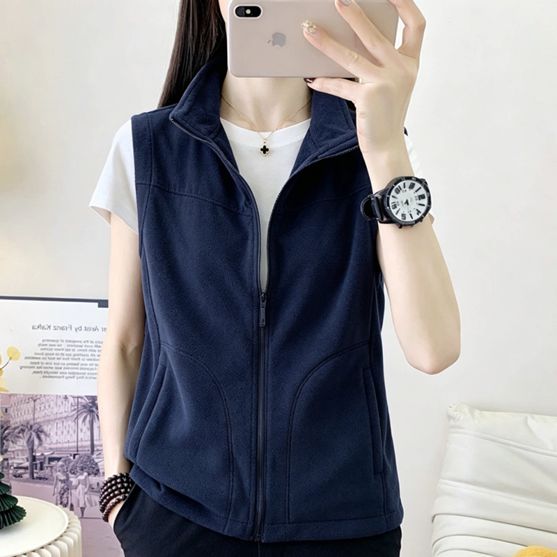 Fleece Vest for Women, Casual Versatile Sports Vest, Double-Sided Fleece, Thickened, Warm Fleece Jacket, Vest for Home Use