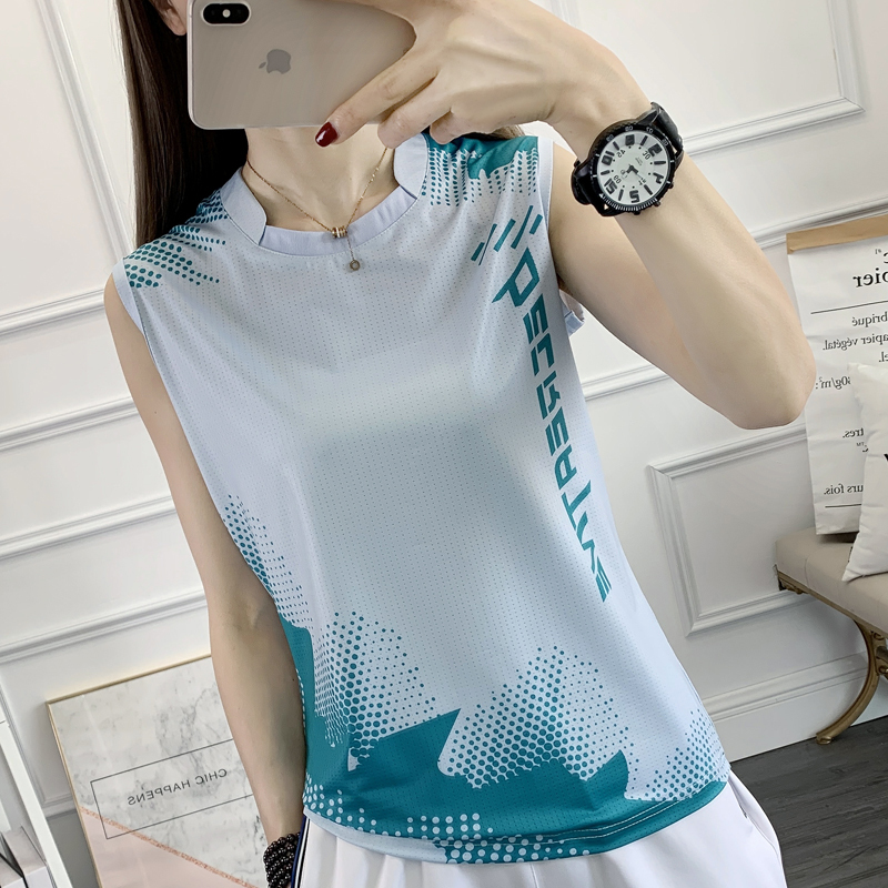Sports Sleeveless Vest for Women, Quick-Drying Short-Sleeved Top for Men, Sports Badminton Clothing, Elastic Fitness Clothing, Group Purchase T-Shirt