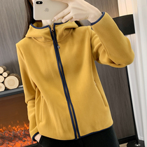 Chariot Suede Coat Femme Cap Warm Grip Suede Vêtements Outdoor Casual Running Necropolis Plus Suede Cardiovert Cardiff