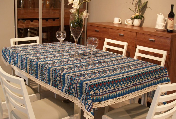 [Có thể được tùy chỉnh] vải lanh nghệ thuật vải lanh bàn cà phê vải boho Đông Nam Á phong cách quốc gia khăn trải bàn vuông khăn trải bàn vintage