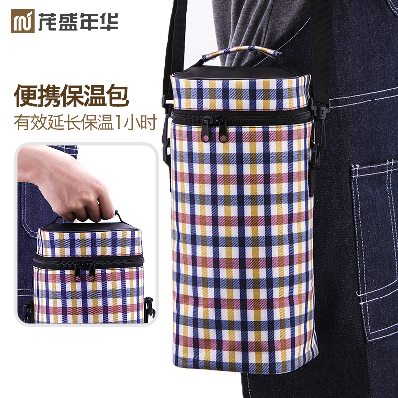 Portable insulation bag thickened large bento bag Insulation box Insulation bento box bag Bento bag Insulation bucket cover insulation bag
