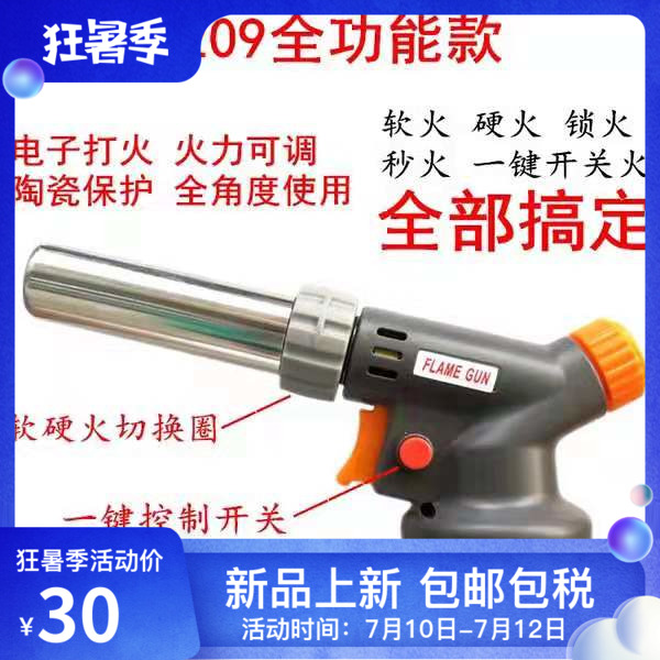 High Temperature Spray Fire Gun Barbecue Baking Gun Type Furnace Spray Gun Outdoor Welding Gun Burning Pig Hair Gas Ignitor