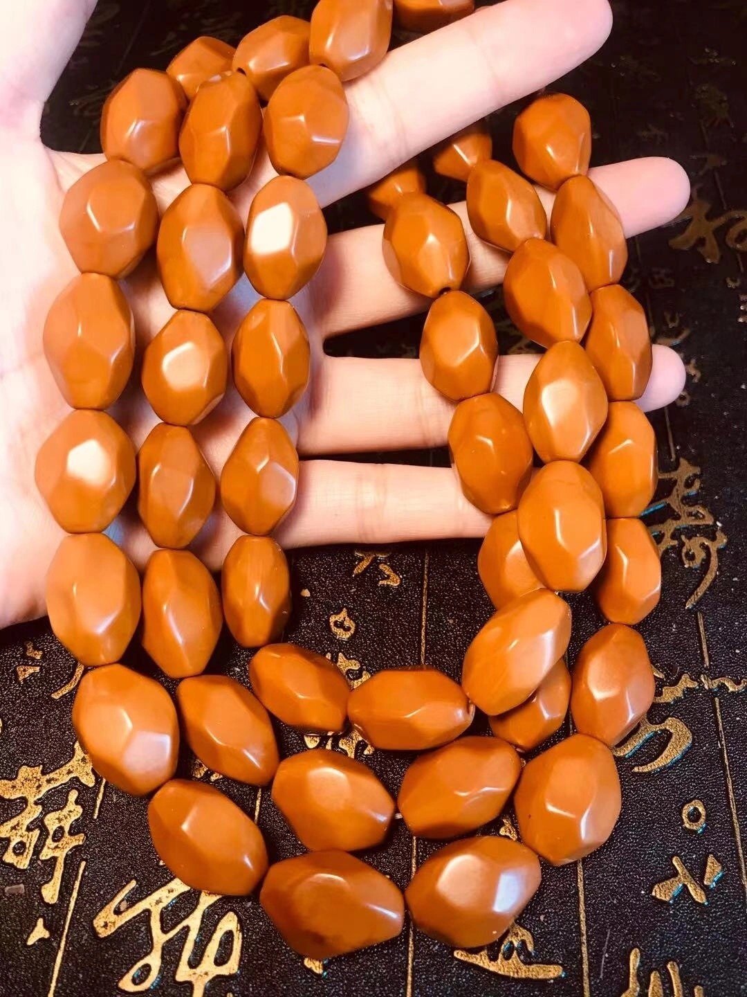 Nuclear Edge Xuan Olive Core Eighteen Ridge Bracelet Necklace Text Play Male and Female Olive Hu Duo Ridge Bracelet Long String