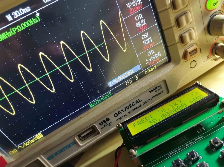 AD9834 VFO source 0.05mHz--40mHz simple signal source Sine wave DDS Signal gener