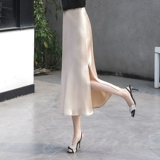 Легкая роскошная богиня фанат сатита кожа юбка кожа лепешка юбка для знаменитостей