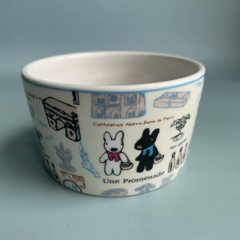 Japanese-Style Gaspard Et Lisa Cute Ceramic Cartoon Fruit Yogurt Soup Rice Bowl
