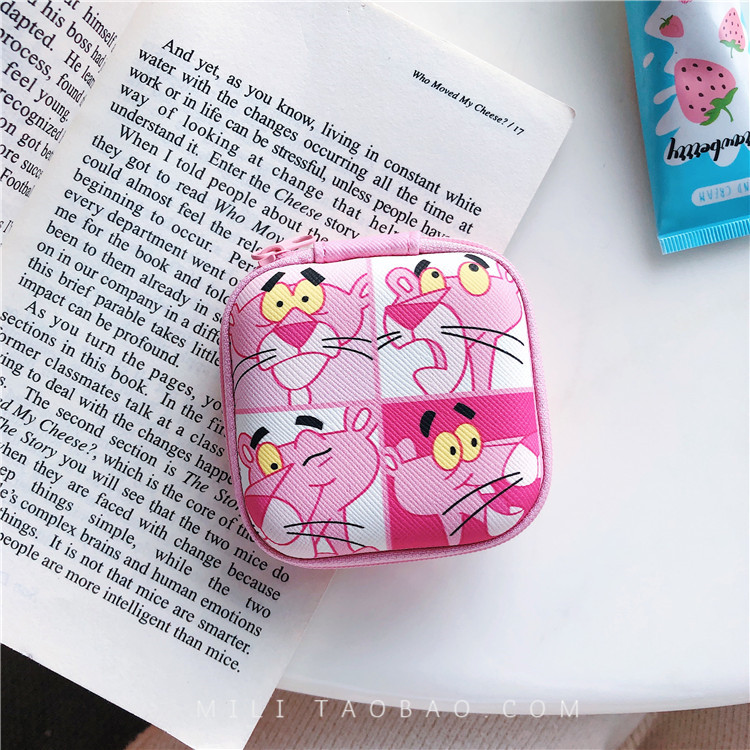 Nhỏ da hạt vuông nhỏ tai nghe nhà ở phim hoạt hình dễ thương dữ liệu gói kỹ thuật số cáp hộp sạc hoàn thiện - Lưu trữ cho sản phẩm kỹ thuật số hộp đựng tai phone