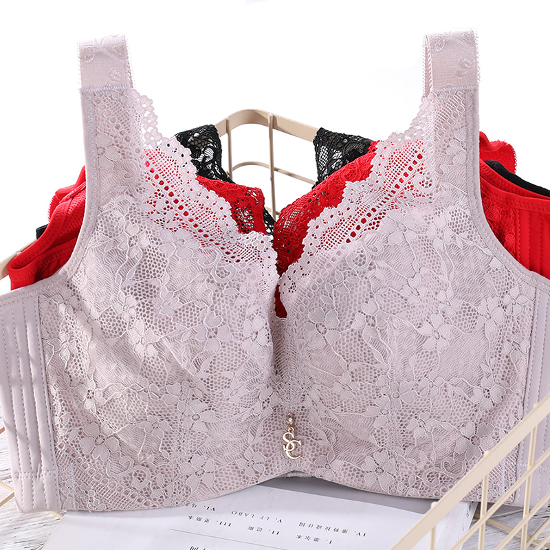 With Steel Ring Bra Large Chest Display Small Underwear Summer Thin bra Polymers Total Cups Shrink Chest for Breast Adjustment Type